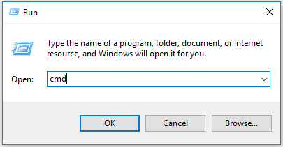 abra o cmd no Windows 10