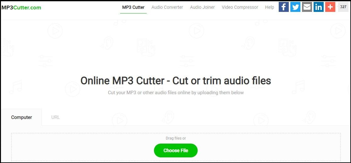 MP3Cutter arayüzü