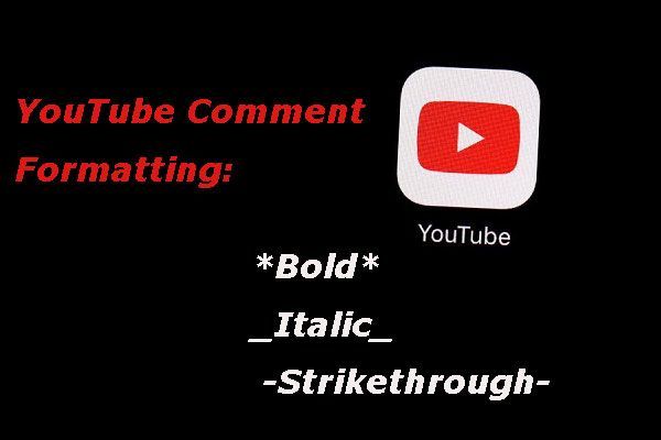 Formatação de comentário no YouTube