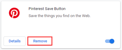 clique no botão Remover