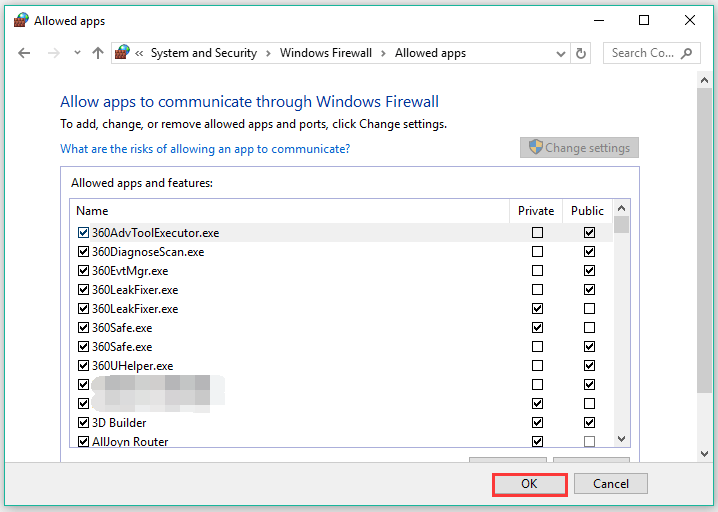 внести изменения в брандмауэр Windows