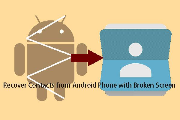 pura yhteystiedot rikkinäisestä Android-puhelimen pikkukuvasta