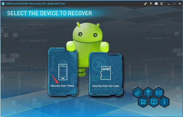 Chcete-li přímo obnovit data ze zařízení Android, vyberte možnost Obnovit z modulu telefonu