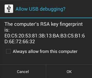 povolit ladění USB