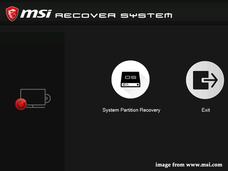   trykk System Partition Recovery