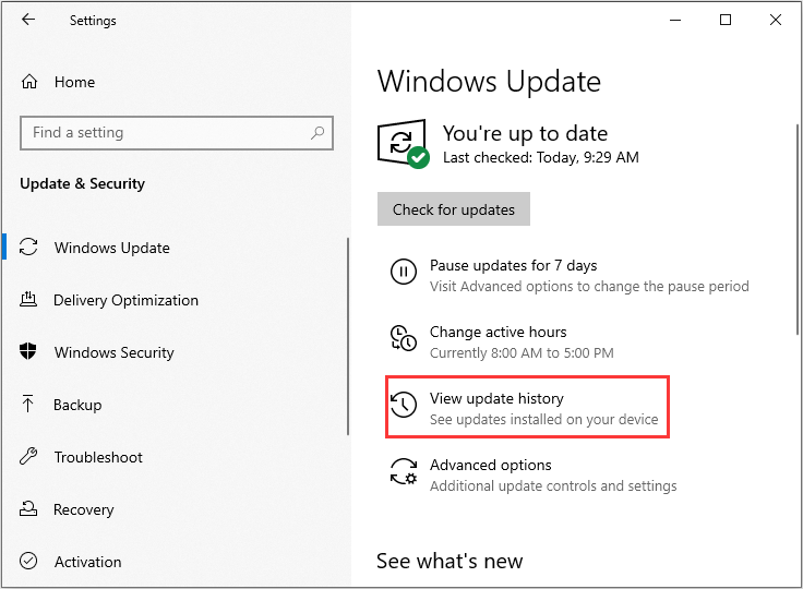 o windows update não pode verificar se há atualizações em miniatura