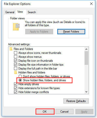 File Exploreri valikud