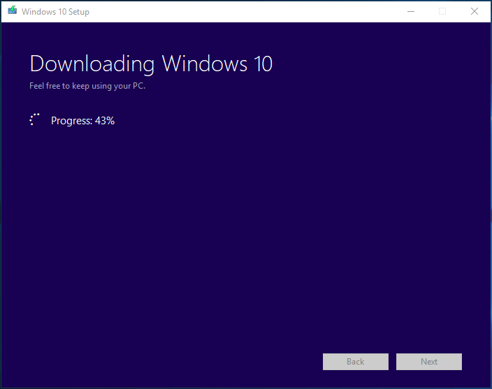 descargando Windows 10