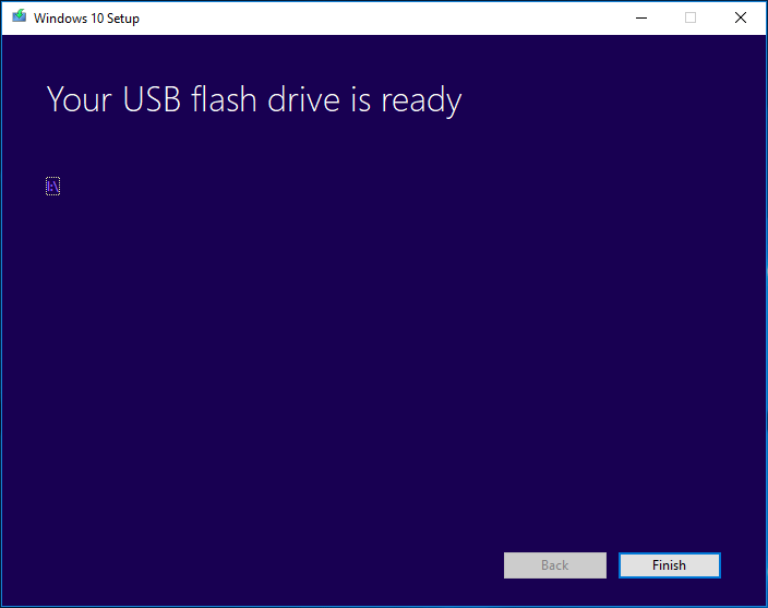 færdig med at oprette bootbar USB fra ISO