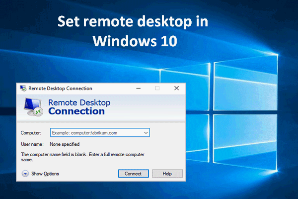establecer el uso de la miniatura de Windows 10 de escritorio remoto