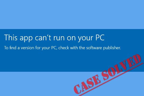 questa app non può essere eseguita sulla miniatura del PC