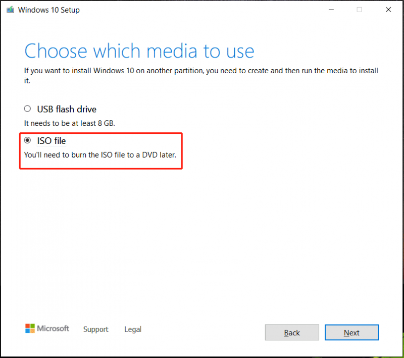   escolha o arquivo ISO para baixar na instalação do Windows 10