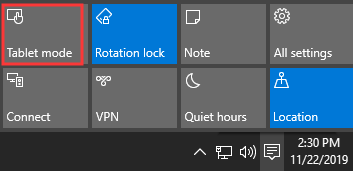 Windows 10 застряла в миниатюре в режиме планшета