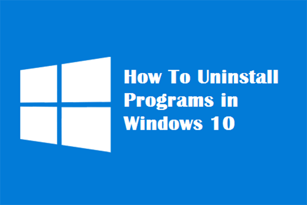 disinstallare i programmi nella miniatura di Windows 10