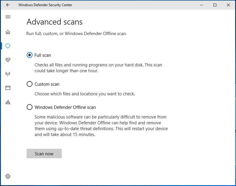 Windows Defender i Windows 10