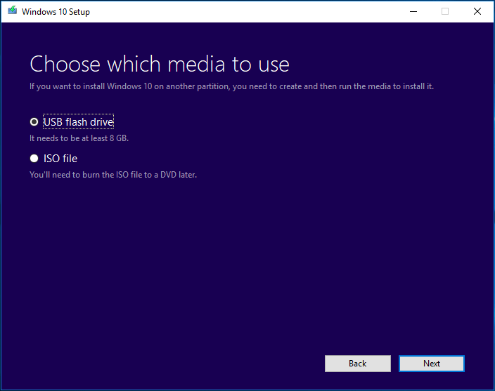 buat media pemasangan Windows 10