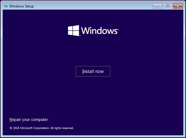 installa Windows 10