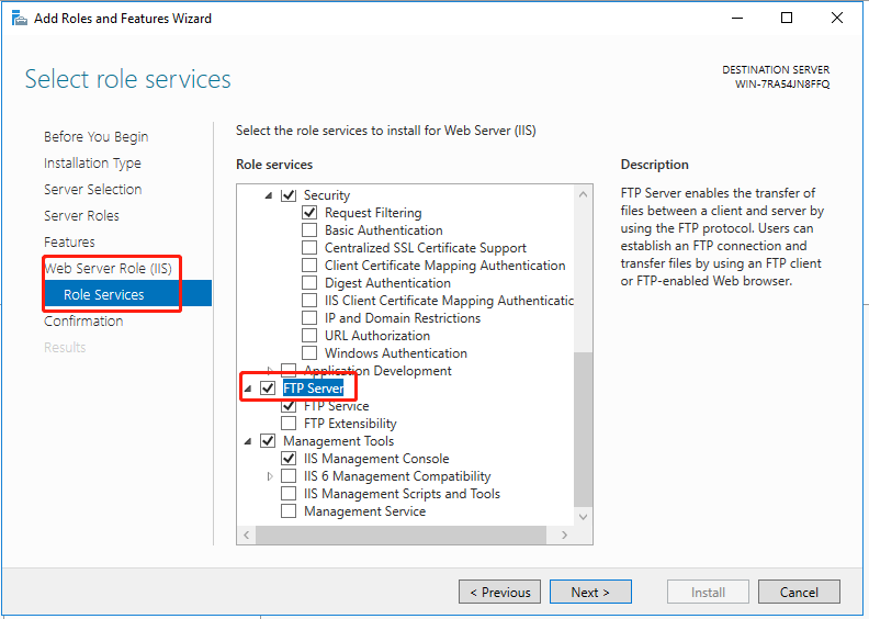   installige FTP server