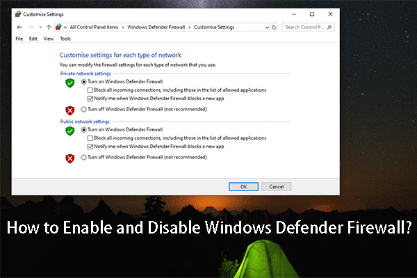 jak włączyć wyłączenie miniatury zapory sieciowej Windows Defender