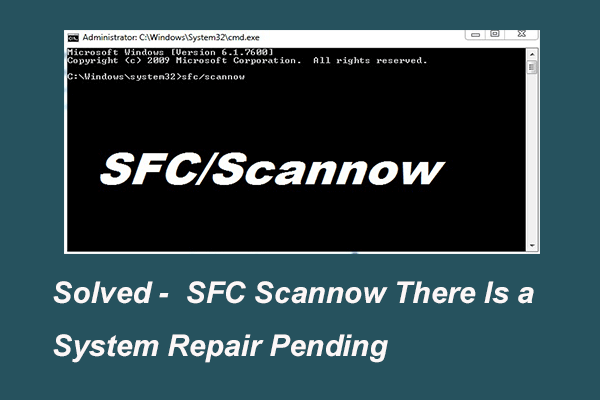sfc scannow hay una miniatura pendiente de reparación del sistema