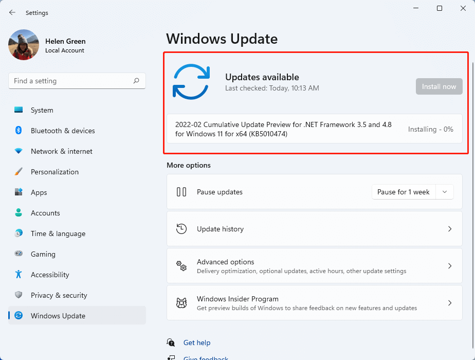 perbarui Windows 11