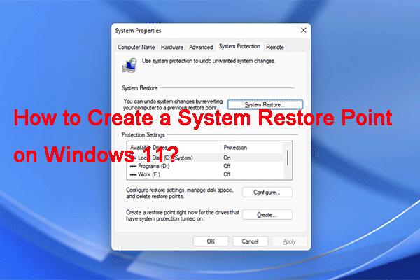 Kuidas luua süsteemi taastepunkti Windows 11-s?