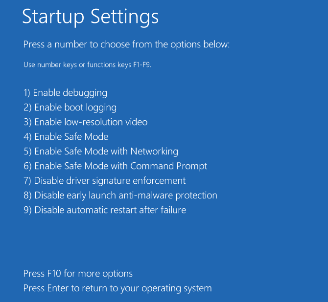 Modo seguro de Windows 10