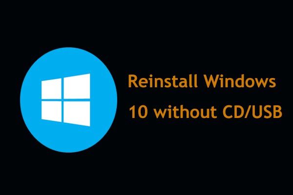 CD 축소판없이 Windows 10 다시 설치
