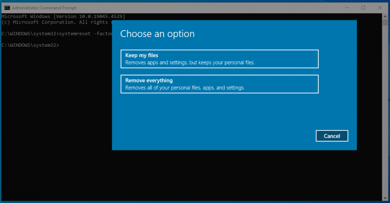   reset Sony VAIO in CMD