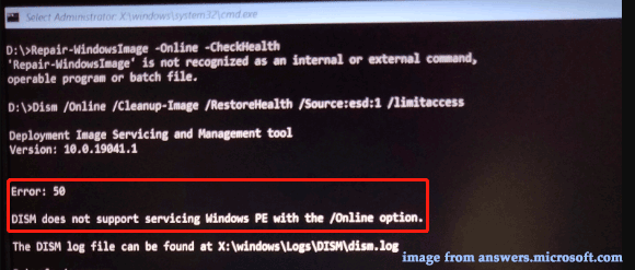 Kuinka korjata DISM ei tue Windows PE Windows 10:n huoltoa?