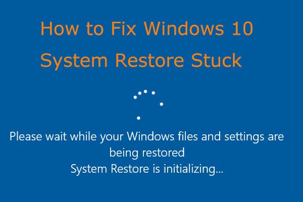 Restauración del sistema de Windows 10 miniatura atascada