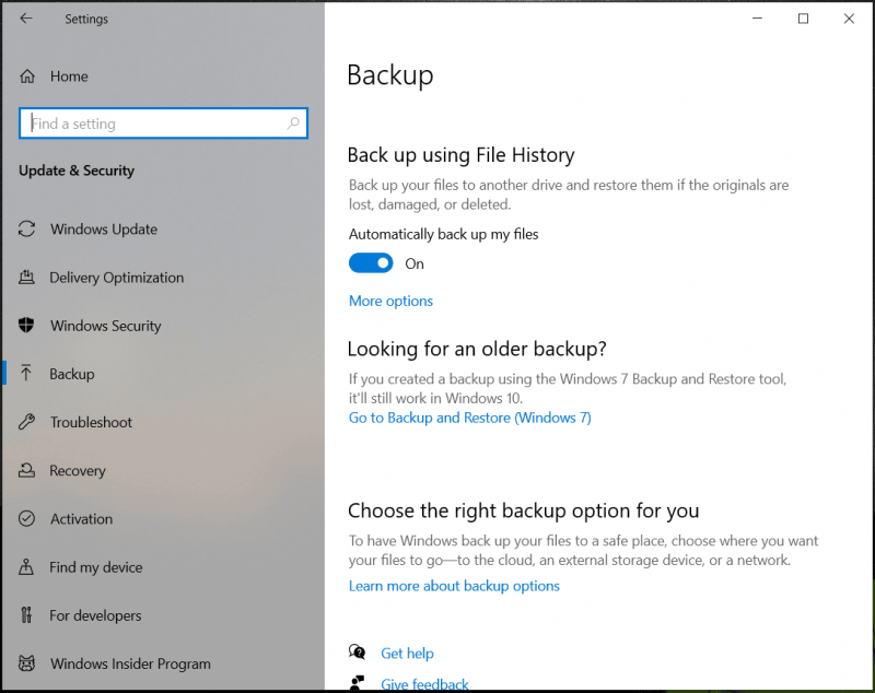   Windows 10 Dosya Geçmişi