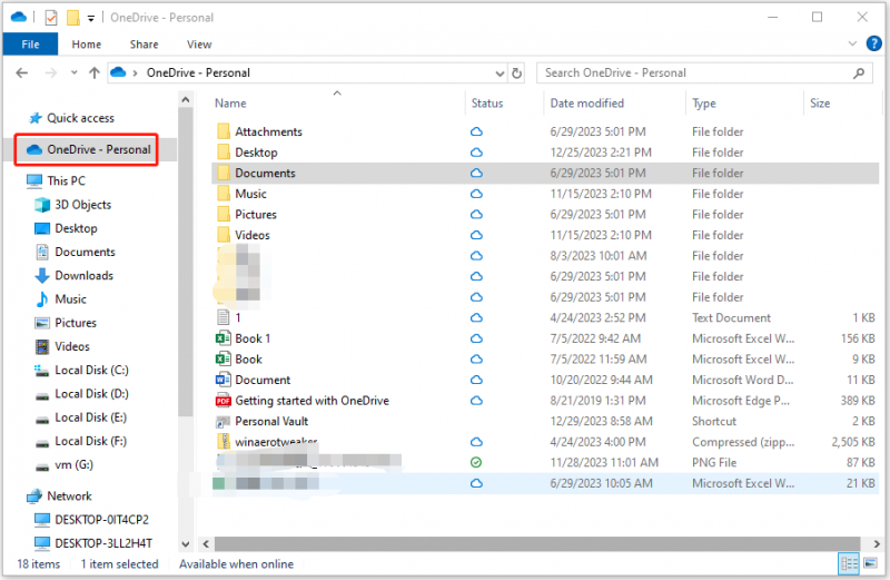   переместите файлы в OneDrive