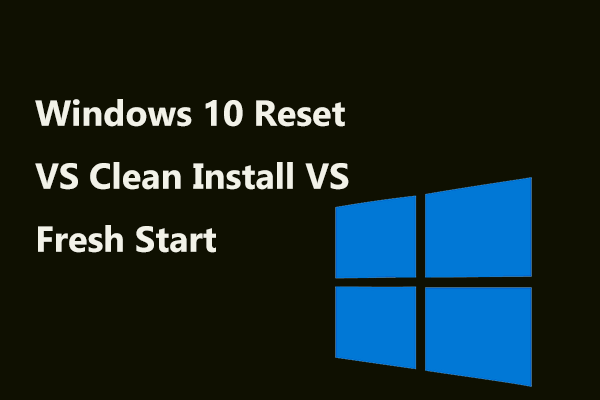 Windows 10 재설정 대 새로 설치 축소판