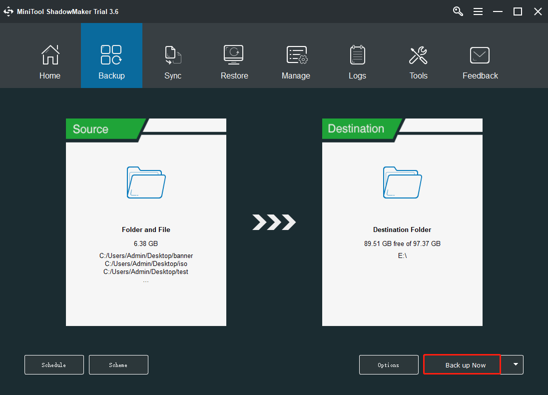 MiniTool ShadowMaker کے ساتھ ڈیٹا کا بیک اپ لیں۔