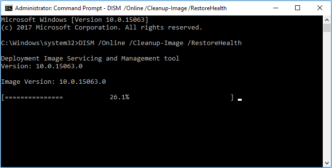 Сканирование DISM для исправления того, что Защитник Windows не включается