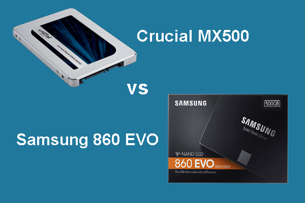 miniatura crucial mx500 vs samsung 860 evo