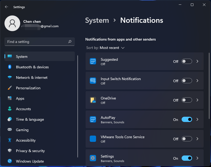 désactiver les notifications Windows 11