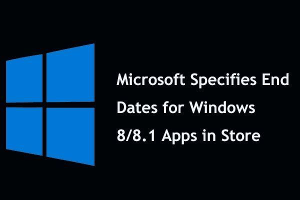 vignette de la date de fin des applications Microsoft Store Windows 8