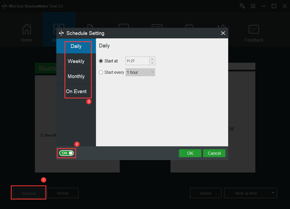 Postavite raspored sigurnosnog kopiranja u MiniTool ShadowMaker