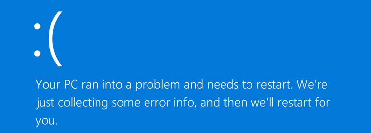 Tela azul da morte do Windows 10