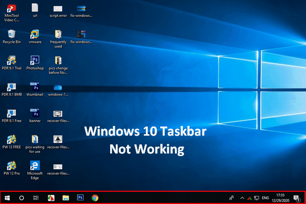 arreglar la barra de tareas de Windows 10 no funciona en miniatura