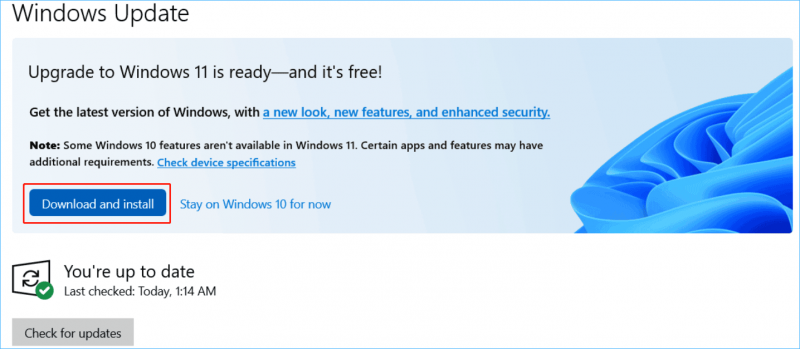   päivitys Windows 11:een on valmis