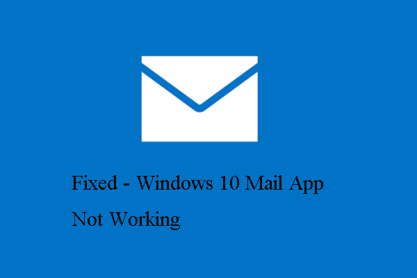 e-mailová aplikace systému Windows 10 nefunguje miniatura