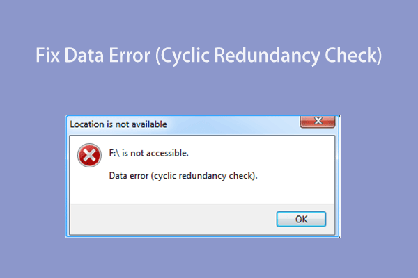Comment réparer une erreur de données (vérification de redondance cyclique)