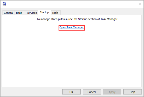 Klicken Sie auf „Task-Manager öffnen“.