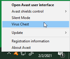 Como encontrar o Avast Virus Chest