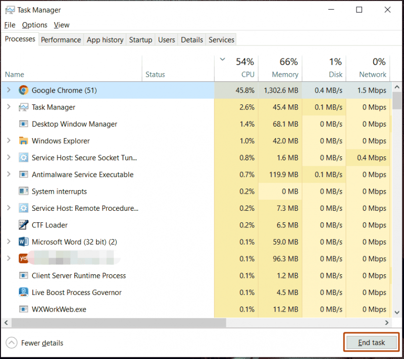   chiudere i programmi nel Task Manager