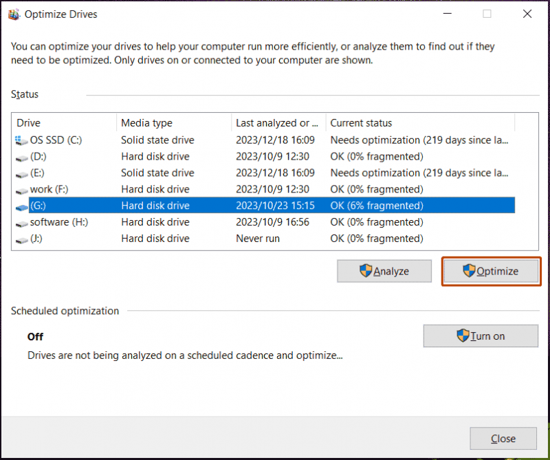   mengoptimalkan hard drive Anda