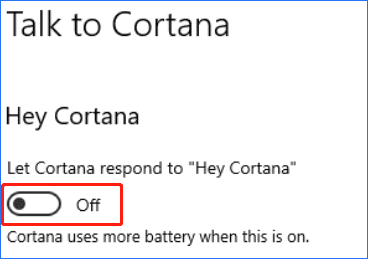   disabilitare Ehi Cortana